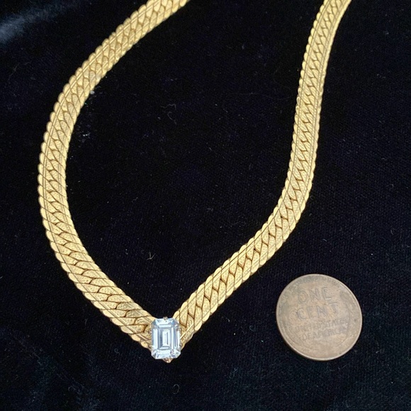Napier Gold and Cubic Zirconia Necklace - Picture 3 of 9